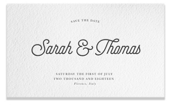 Letterpress Save the Date - Sarah & Thomas