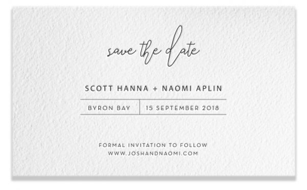 Letterpress Save the Date - Scott & Naomi